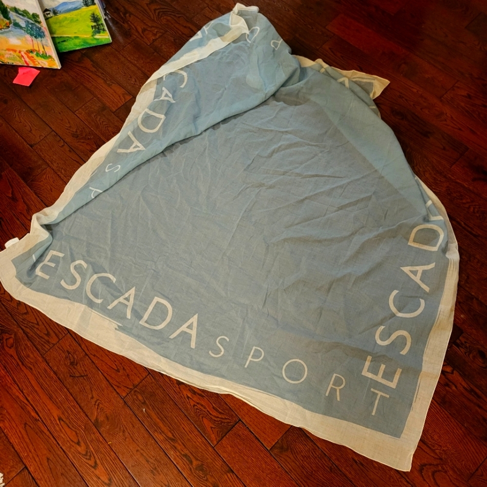 Escada Logo Cotton Scarf Large